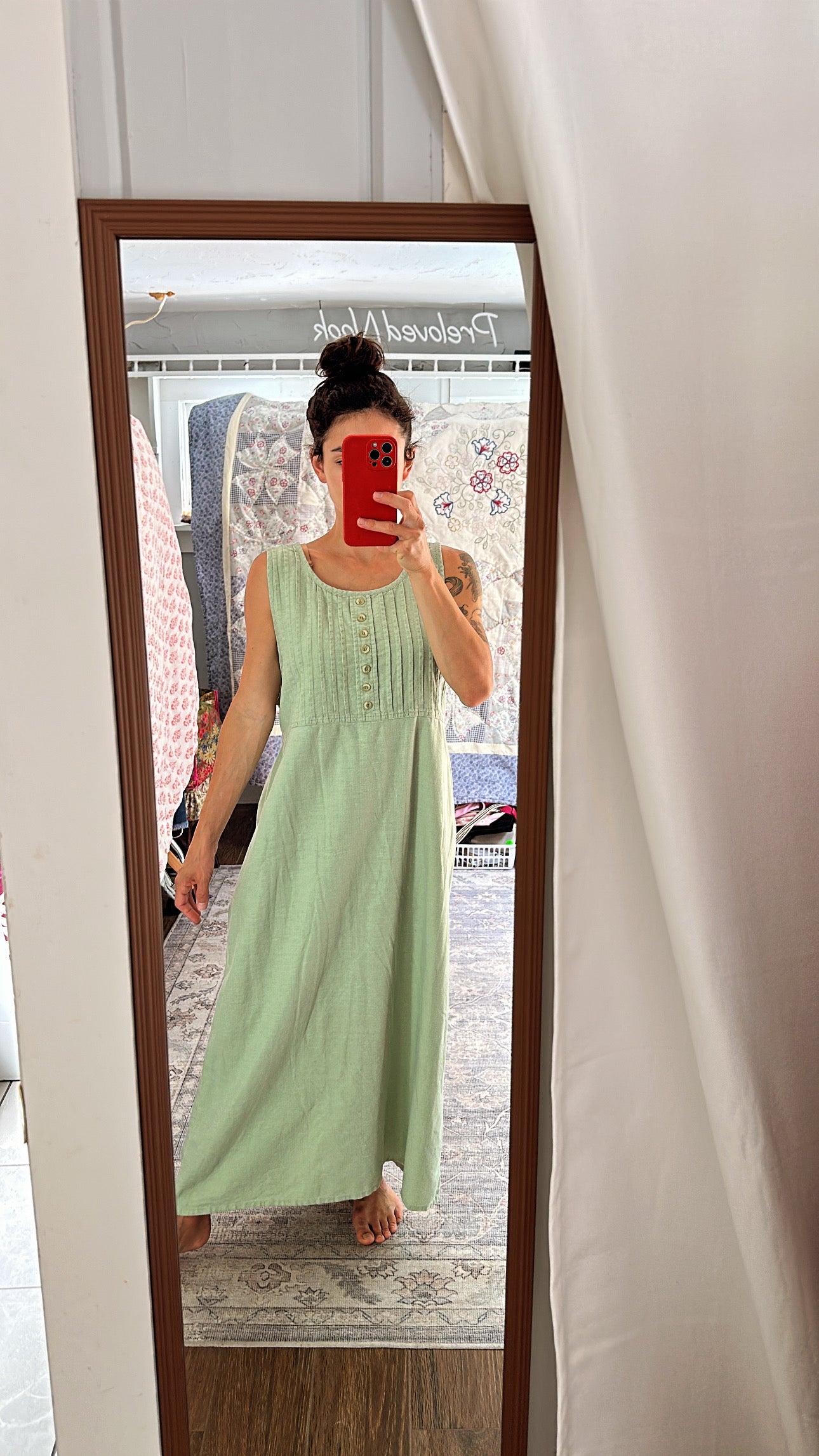 VTG cotton linen dress (M)