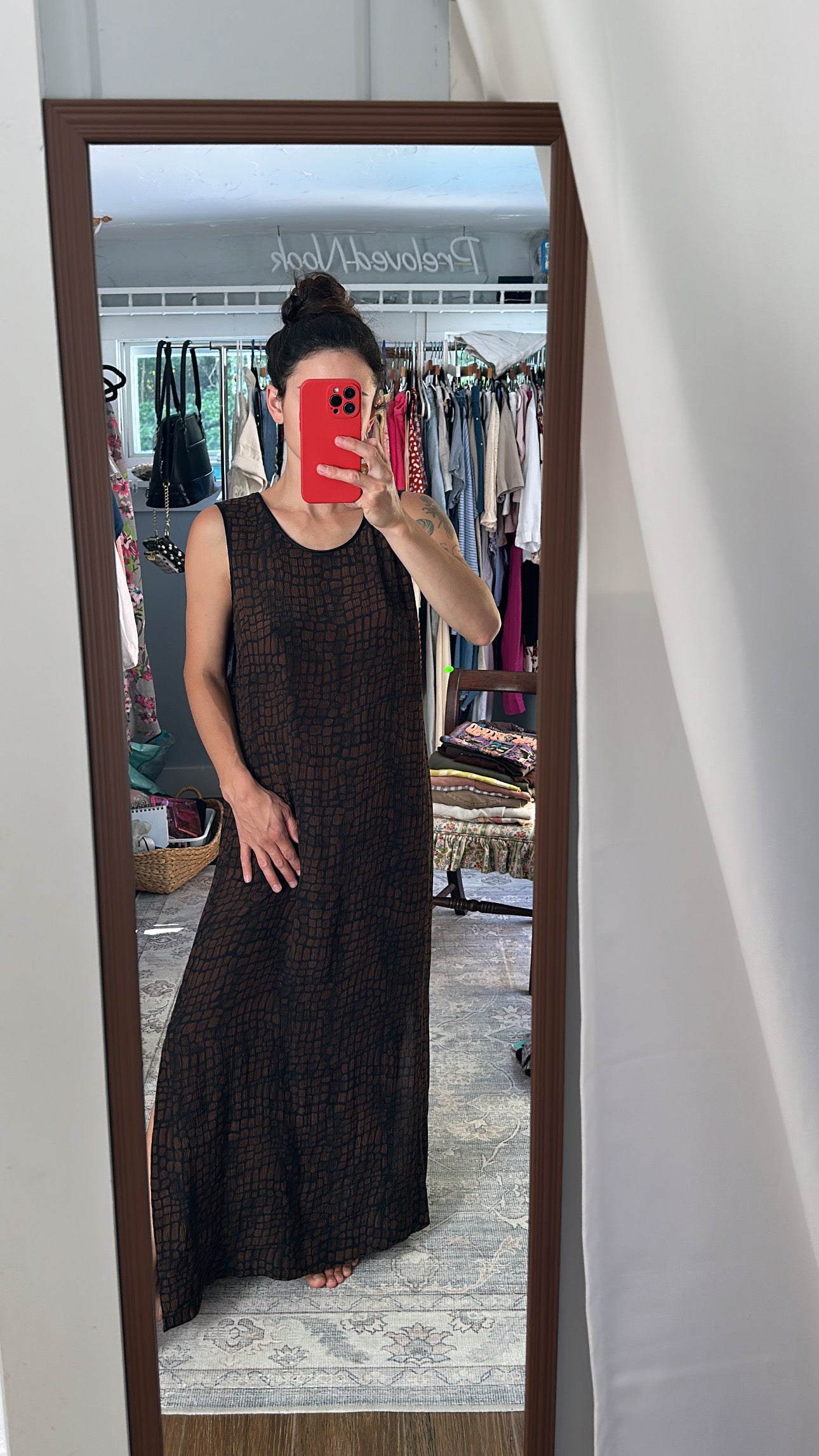 Silk maxi dress (M)
